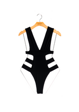 BLACK SWIMSUIT ONE PIECE EXOTIC SEXY CUTT OUT